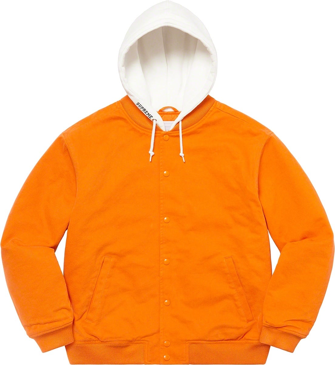 Hooded Twill Varsity Jacket view 12